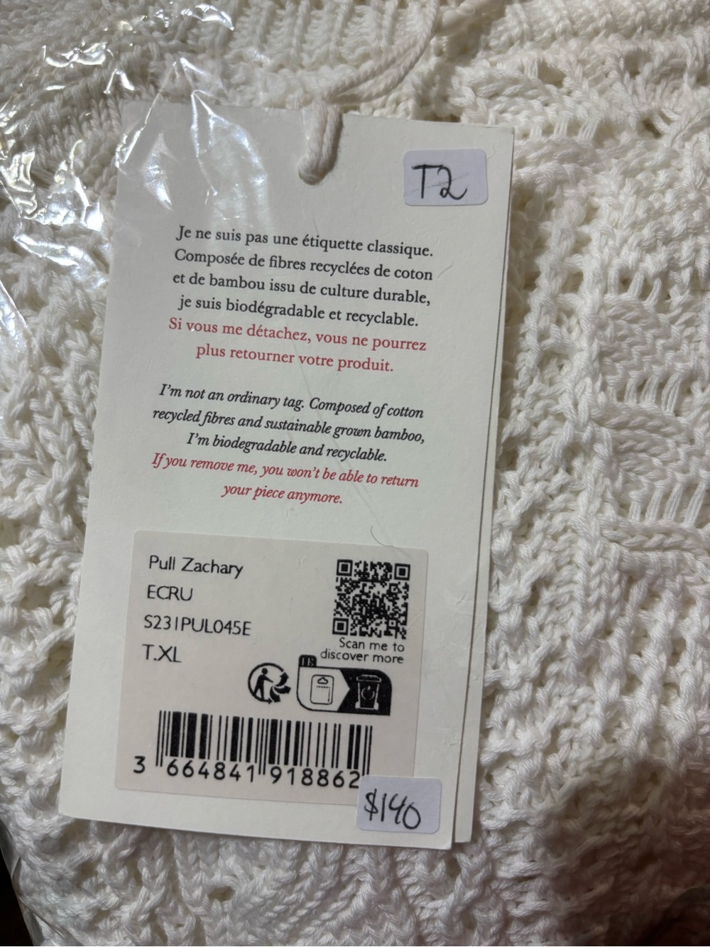 Pull zachary ecru sezane - Picture 5 of 5